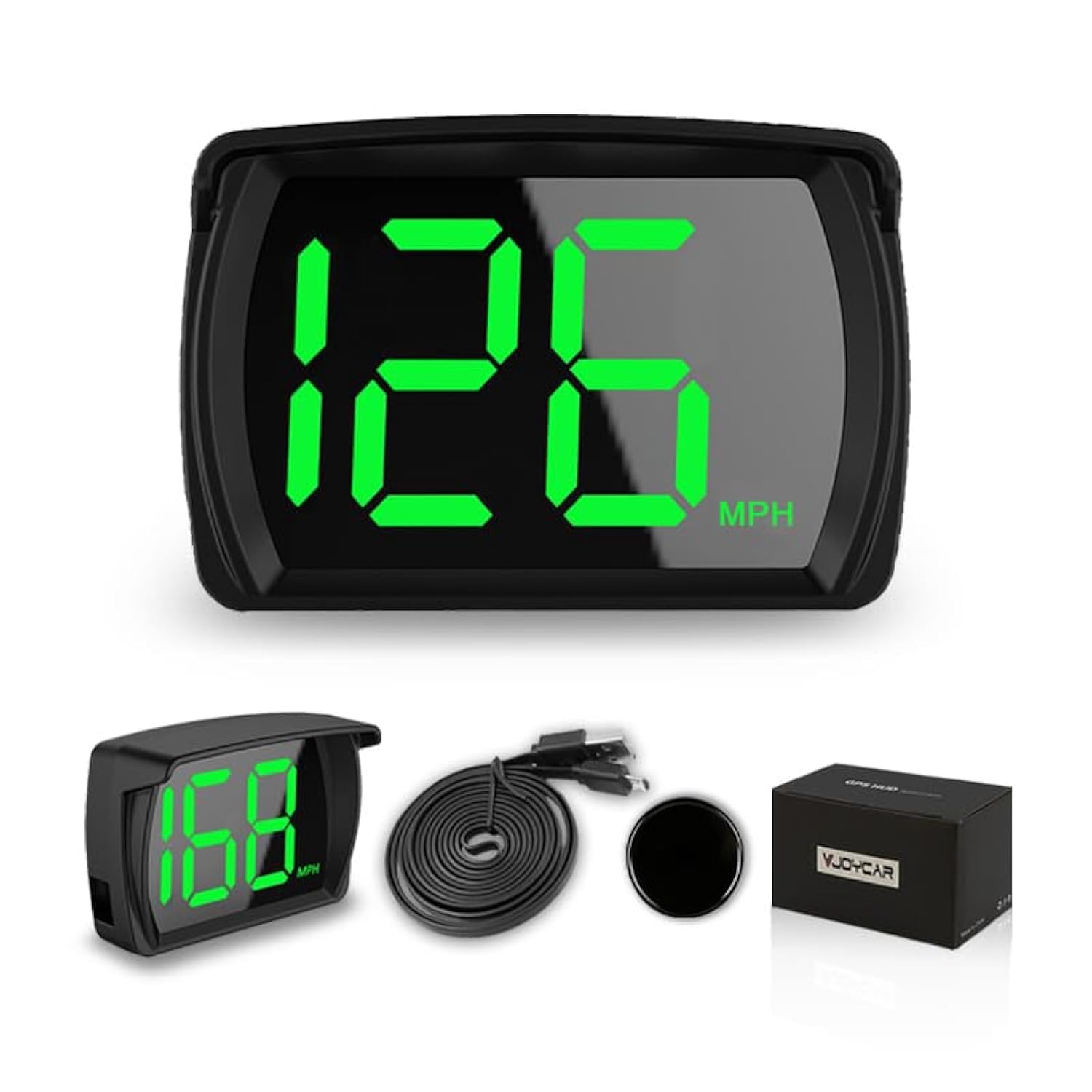 VJOYCAR Digital Speedometer HUD - GPS Head-Up Display for Cars & Trucks | Plug & Play USB (G20-Only Green)