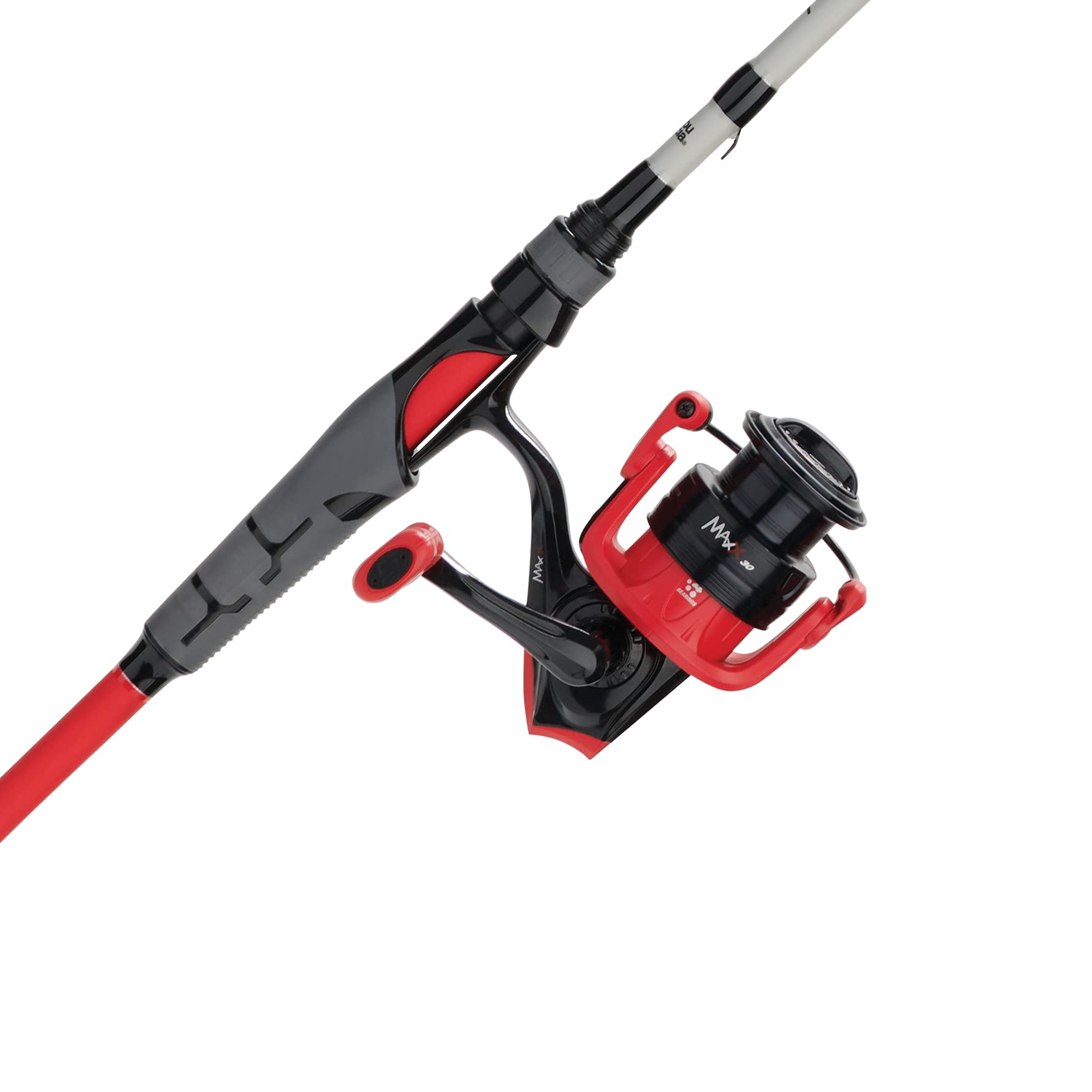 Abu Garcia Max X Spinng Reel and Fishing Rod Combo with Berkley PowerBait Swim Shad Soft Bait Clam, Red, 6'6" - Medium - 1pc