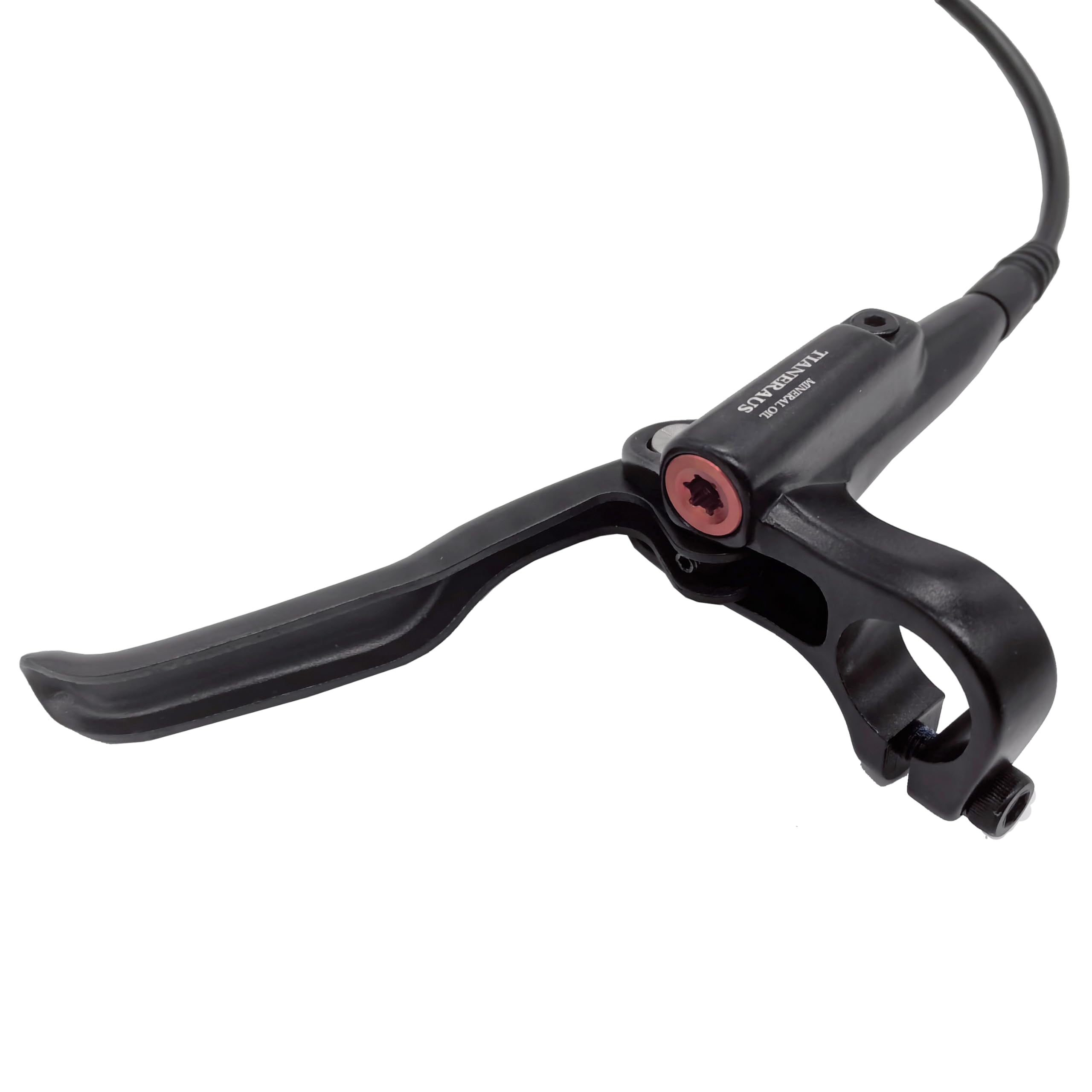 Tianeraus Mountain Bike Hydraulic Brake and Lever - Left Front 850mm Adapter Aluminum Alloy Hydraulic Bike Brakes, is/PM Adapter, Resin Pads, Black (is/PM)