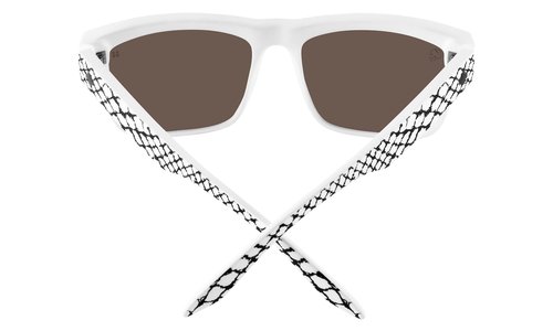 Spy Optic Discord, Square Sunglasses, Color and Contrast Enhancing Lenses (Slayco Matte White Viper, Happy Bronze Purple Spectra Lenses)