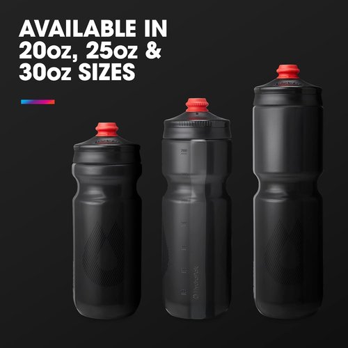 HydraPak Breakaway Surge Lightweight Bike Water Bottle 2-Pack | High Flow Cycling Squeeze Bottles (20oz, 25oz, 30oz)