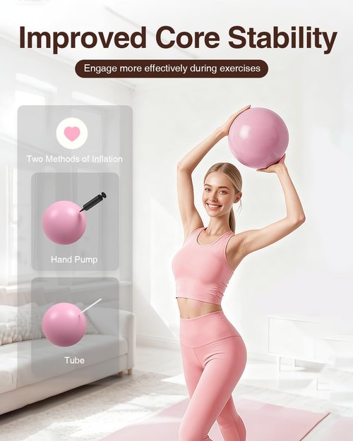 Pilates kit for Home, 12 Inch Pilates Ring and Ball Set，Pilates Equipment with 3 Fabric Resistance Bands, Massage Ball, Pilates Starter Kit for Strength, Toning, Including Workout Guide(Pink)
