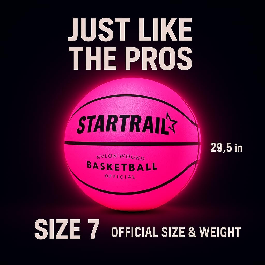 TOMLEON Light Up Basketball - Glow in The Dark LED Basketball Size 7 | Perfect Gift for Kids