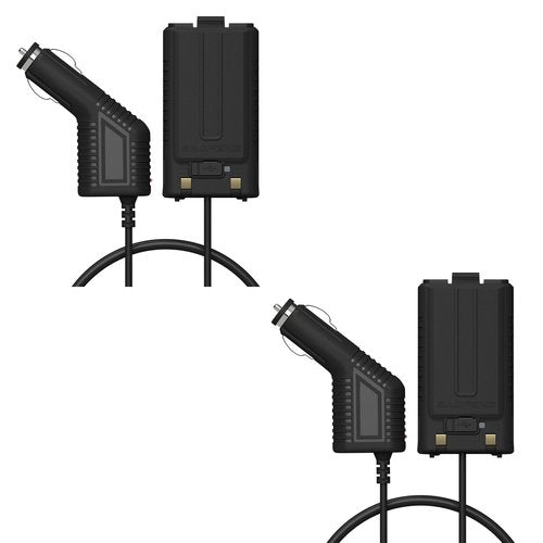 2 Pack BAOFENG UV-5RH Pro GPS Battery Eliminator Car Charger 12-24V for GM-5RH GMRS Radio Replacement K5Plus Two Way Radio Battery