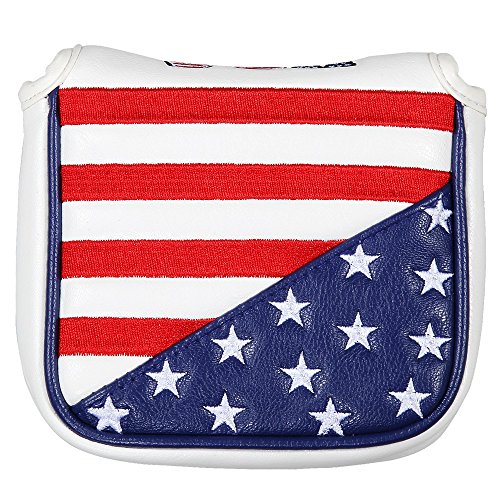 Large Putter Headcover with Magnetic Closure for Golf Clubs - USA Flag Design