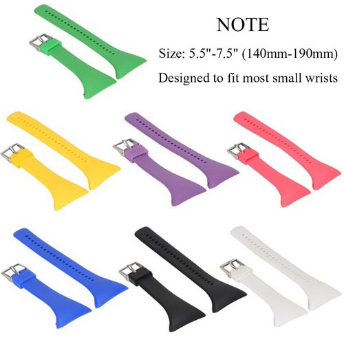 QGHXO Band For Polar FT4/FT7, Soft Adjustable Silicone Replacement Wrist Watch Band For Polar FT4/FT7 Watch (4PCS: Black&White&Pink&Purple)