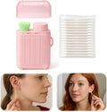 XANGNIER Ear Piercing Cleaner Kit - 240 Disposable Floss & 50 Cotton Swabs for Aftercare | Pink