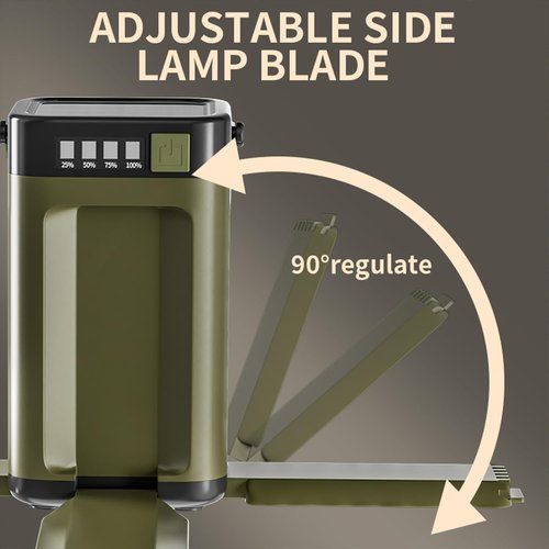 Solar LED Camping Lantern Portable IPX4 Waterproof Camping Lamp Rechargeable with 2000mAh Solar Charging & LED Power Indicator Lantern with 6 Modes Portable Flashlight Tent Lights for Camping Hiking