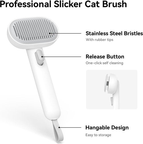 Aumuca Cat Brush - Effective Shedding Solution for Long & Short Haired Cats | Grooming & Massage Tool