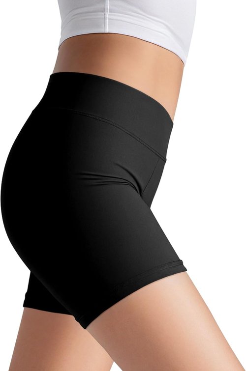 JOCMIC Girls' Athletic Shorts - 3 Pack for Dance, Gymnastics & Yoga | Ages 4-12, Comfortable Fit