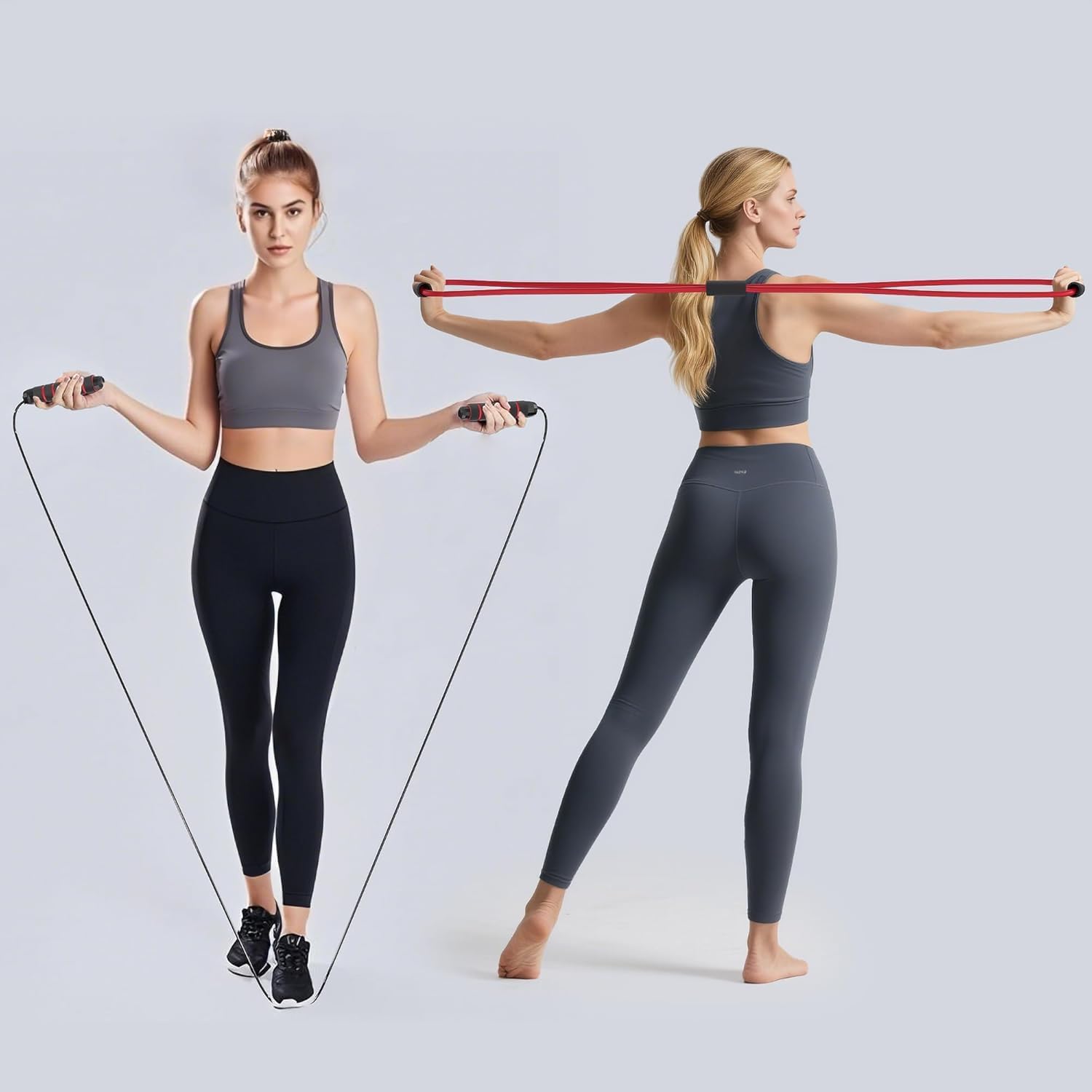 Readaeer Ab Roller Wheel Kit - Complete Ab Workout Set with Resistance Bands & Knee Mat