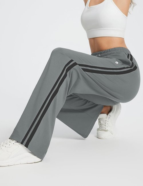 Baleaf Women's Athletic Track Pants - Straight Leg Sweatpants with Zipper Pockets | Loose Fit Jogging Style