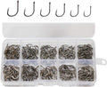 Skiennix 300pcs Fishing Hooks Set - Black High Carbon Steel with 6 Sizes & Plastic Box