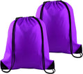 PLULON Drawstring Backpack - 2-Pack Purple Cinch Sacks for Gym, Yoga & Outdoor Activities