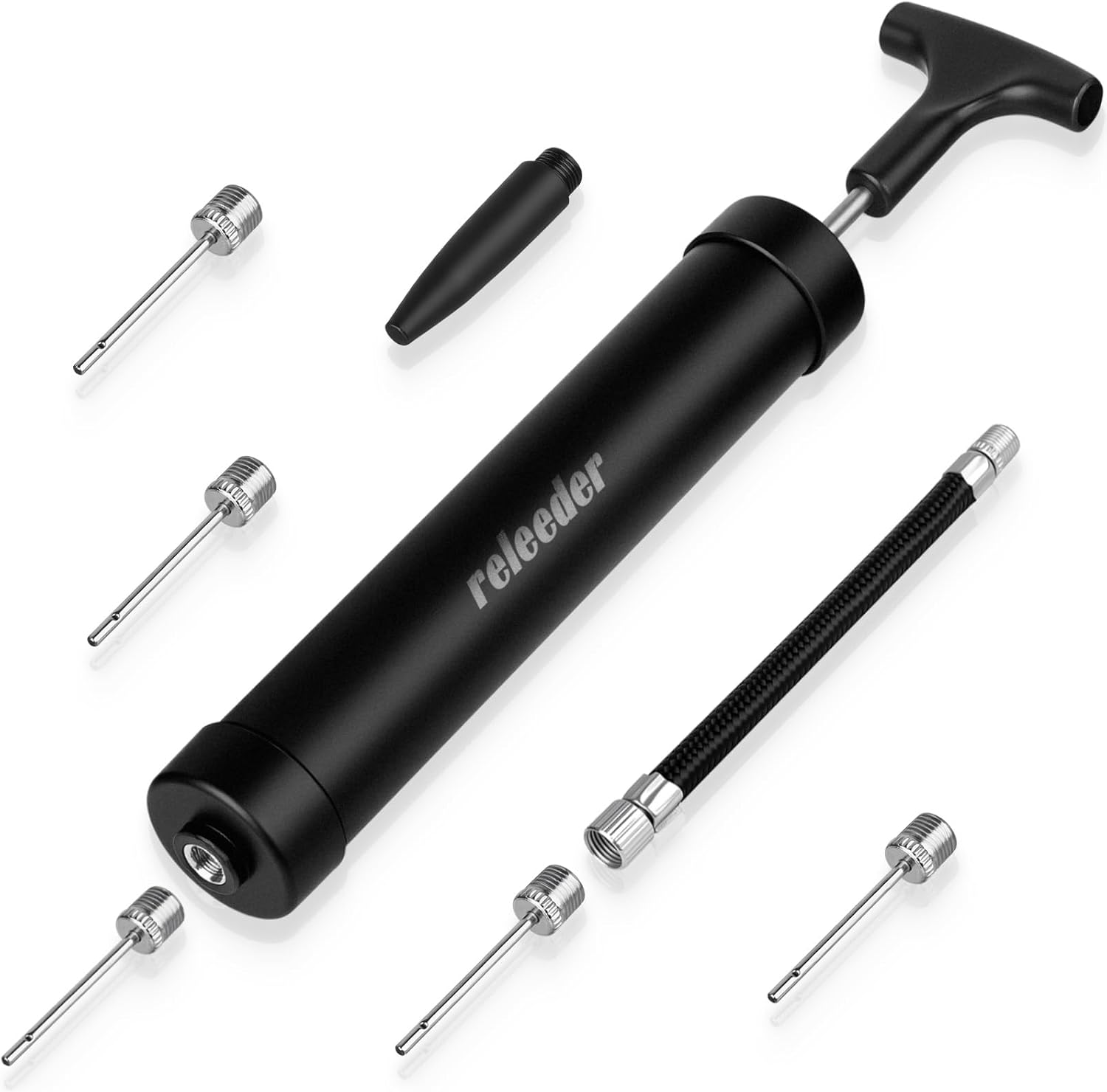 Skiennix 10-Inch Ball Pump Kit - Portable Air Pump with 5 Needles & Extension Hose for Sports Balls