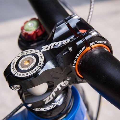 ZTTO 31.8mm MTB Bike Stem 35mm with Gasket, Durable Ultralight 0 Degree Bicycle Stem with Bike Headset Cover, Road Bike Stem DH AM Enduro 28.6mm