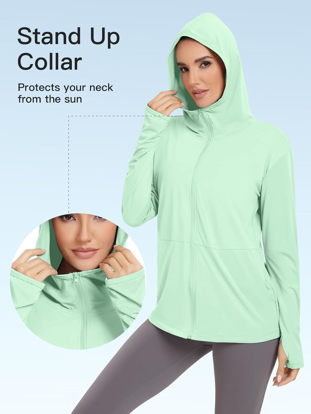 VUTRU Women's UPF 50+ Sun Protection Hoodie - Lightweight Long Sleeve UV Jacket with Pocket