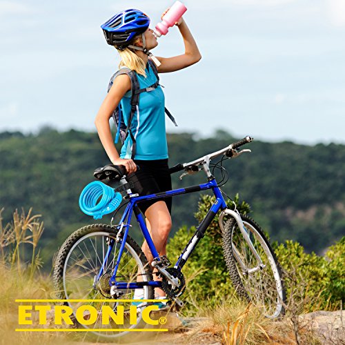 Etronic Bike Lock M6 Cable Lock 6 Feet Long Blue Resettable Combination