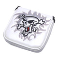 PLUSKER Skull Square Golf Mallet Putter Cover Magnetic Closure Creative White Golf Club Putters Headcover