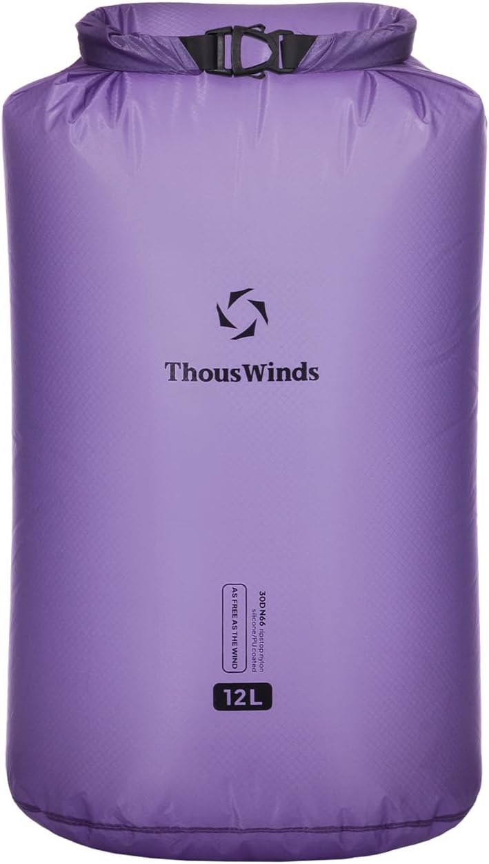 Thous Winds Waterproof Dry Bag - 12L Lightweight Roll Top Storage Sack for Travel & Outdoor Adventures