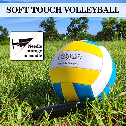 Zdgao 20FT/32FT Volleyball & Badminton Combo Set with Net and Accessories - Red & Blue, Outdoor Recreation