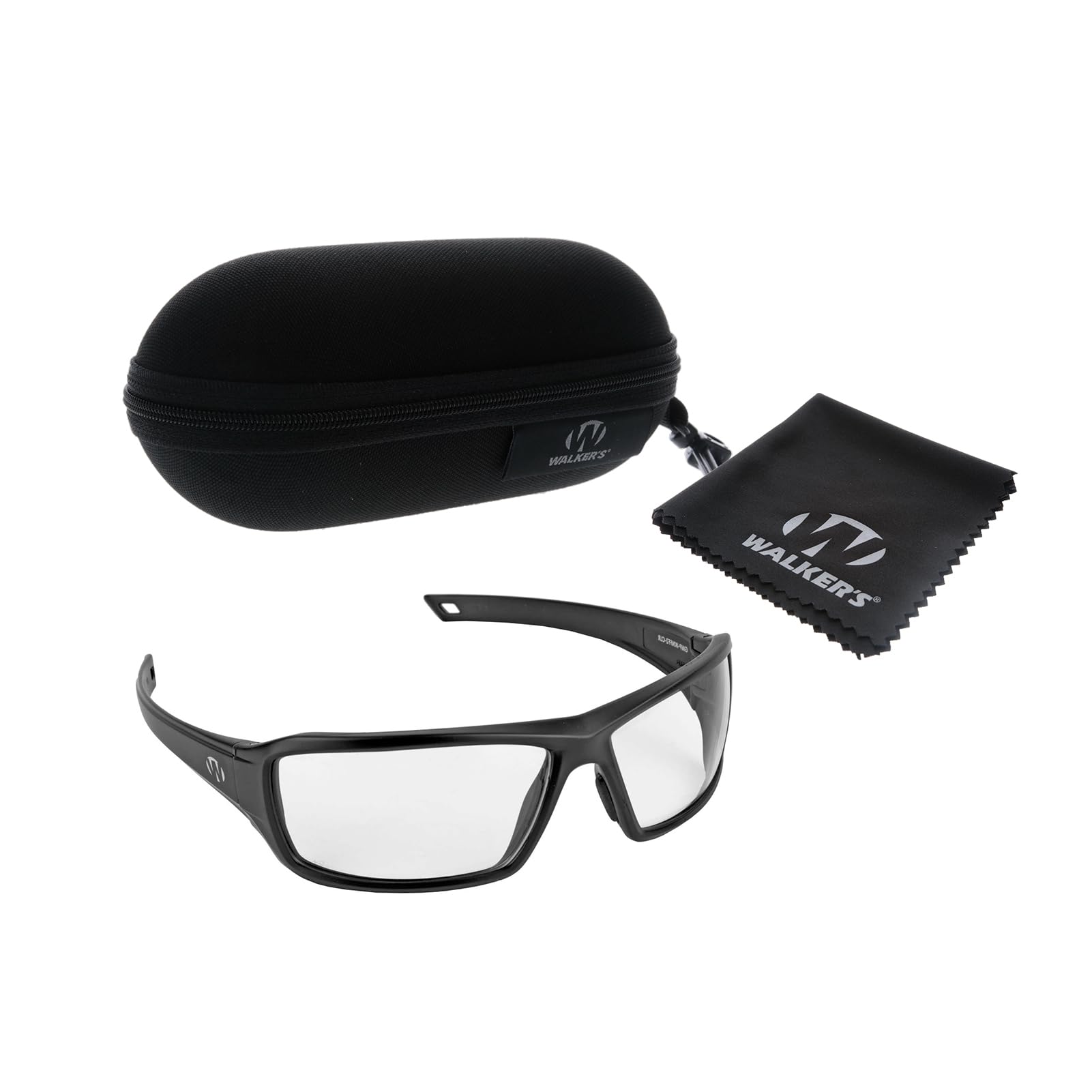 Walker's IKON Forge Full Frame Shooting Glasses | Impact-Resistant Non-Slip Frame Hunting Shooting Eyesight Protection Glasses, Microfiber Lens Cloth & Carry Case Included, Clear