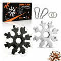 KULOLO Snowflake Multi Tool 2 Pack - Stainless Steel 18 in 1 Multitool with Carabiner,Bottle Opener & Wrench,Stocking Stuffers for Men,White Elephant Gifts, Christmas Gifts for Him(Silver + Black)