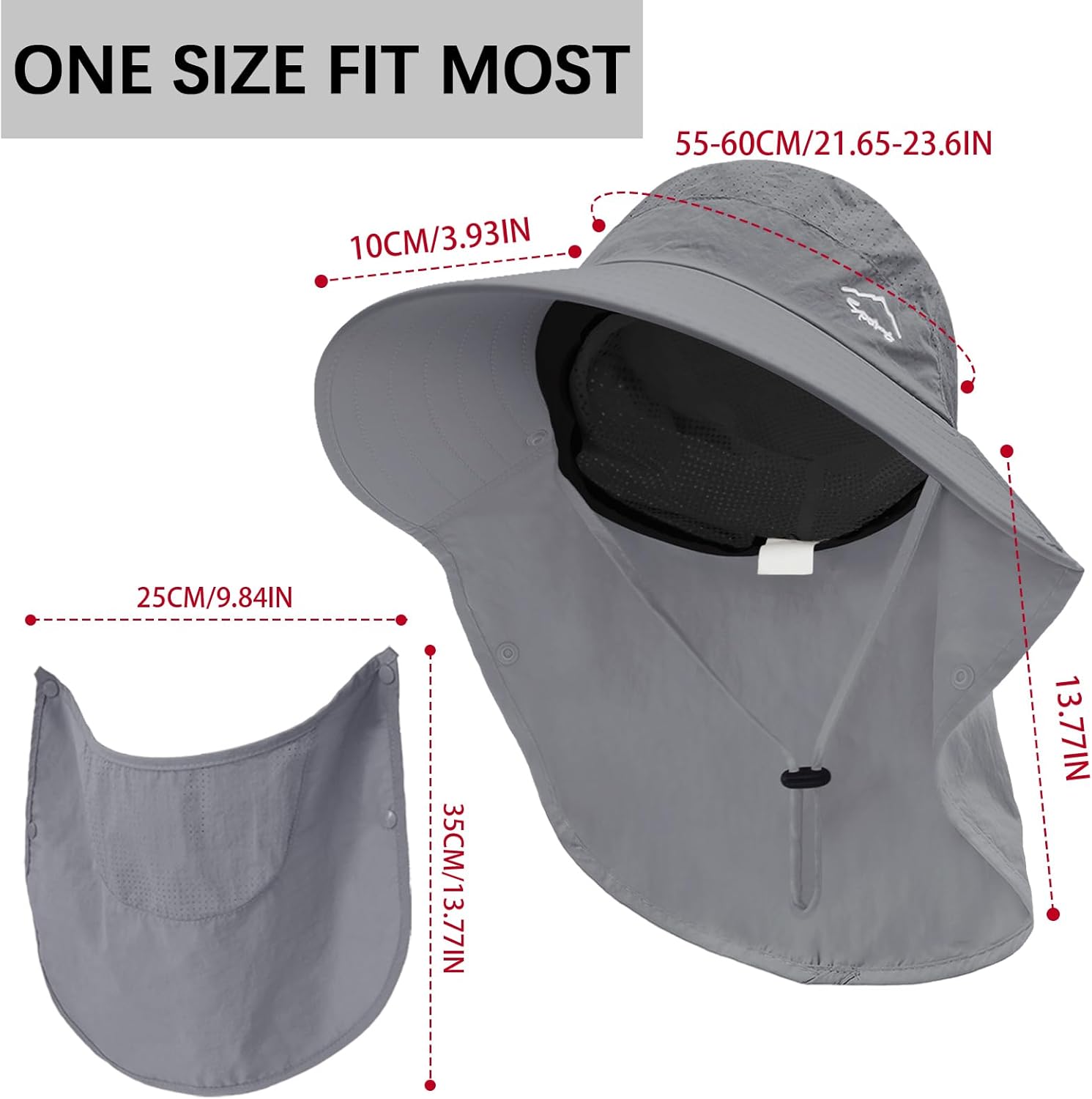 Rosoz Sun Hat - UPF 50+ Wide Brim Fishing Hat with Detachable Face Cover for Outdoor Protection