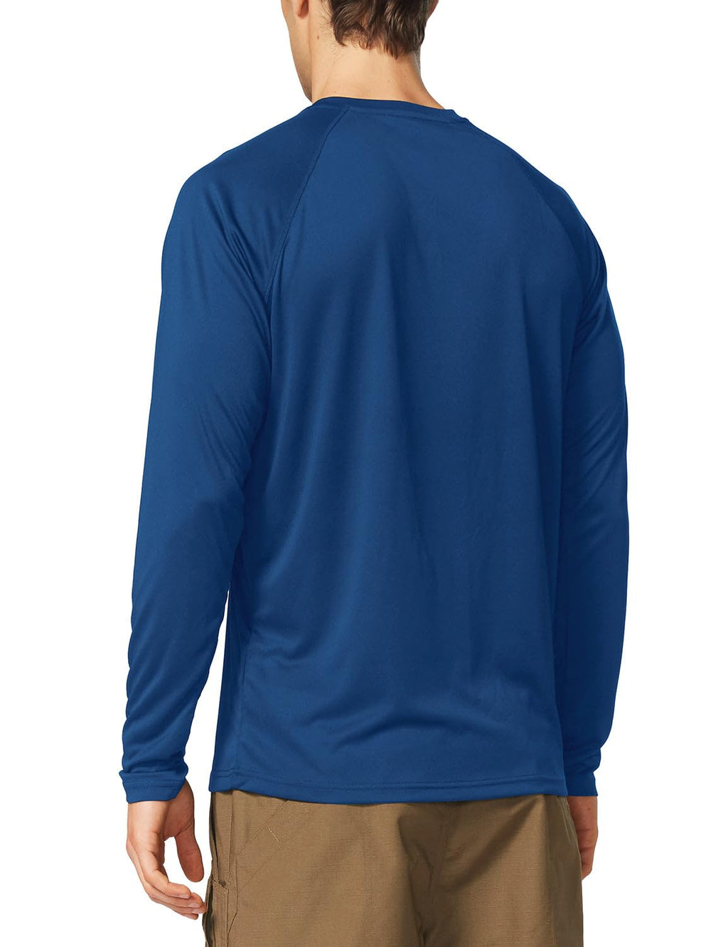baleaf Mens UPF 50+ Sun Protection Shirts Long Sleeve Rash Guard, Quick Dry 4-Way Stretch for Fishing Swimming Surfing 01-Ocean Blue L