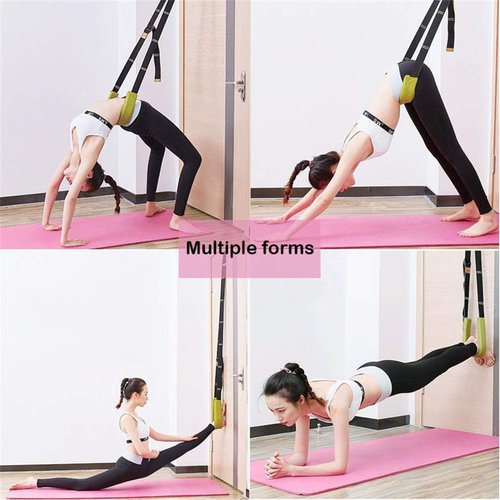Yoga Fitness Stretching Strap, Door Flexibility Stretching Strap, Improve Leg Waist Back Flexibility Back Bend Assist Trainer, for Rehab Pilates Ballet Dance Cheerleading Splits Gymnastics (pink)
