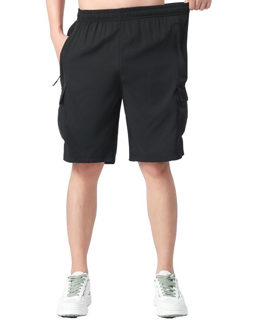 MOHEM Mens Hiking Cargo Shorts Lightweight Quick Dry Athletic Running Workout Shorts with Zip Pockets(Mhmencargopants-09069-Black05-XL)