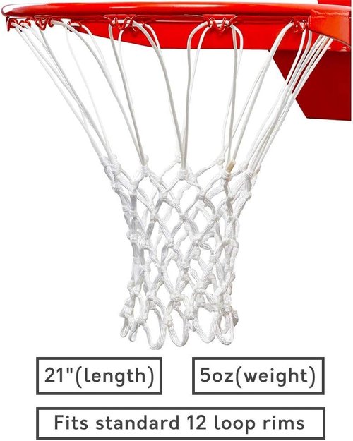 Katop Heavy Duty Basketball Net - All-Weather Thick Replacement Net with 12 Loops (White)