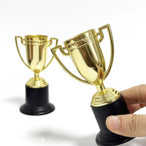 Mini Gold Trophy Cups by [Brand Name] - 4 PCS 3.74 Inch Awards for Graduation, Sports & Parties