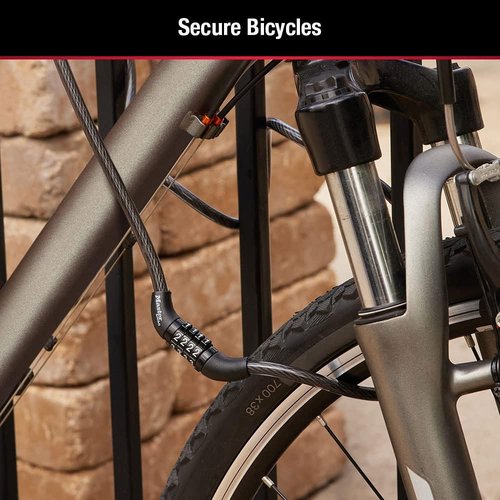 Master Lock Bike Lock Cable - Durable Combination Security | Black, 8143D