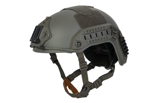 Lancer Tactical Medium - Large Industrial Durable ABS Plastic Constructed Maritime Helmet w/Adjustable 20mm Side Rail Adapter Padding Stickers NVG Shroud Bungee Retention Goggle Clip
