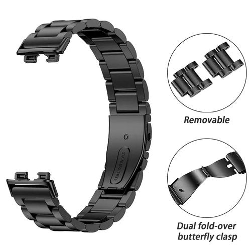 NOOETAH Stainless Steel Wristbands Replacement Strap Compatible for Band 9/Band 8 (Black)