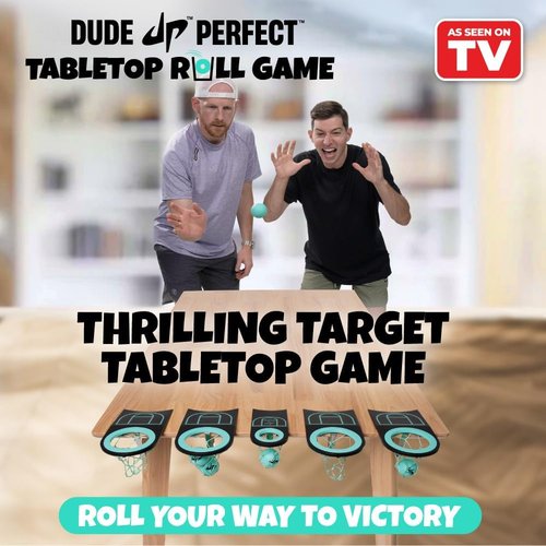 Dude Perfect Tabletop Roll Game - Fun Target Toss for Kids & Adults | Perfect for Family Game Night, Ages 6+
