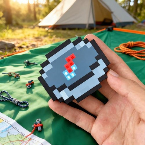 Pixel-Style LED Compass Keychain - Retro Game with USB Charging(Not a Precision Instrument),Gift for Valentine's Day
