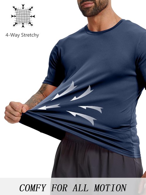KINGFEN Men's UV Sun Protection Shirt - UPF 50+ Quick Dry Athletic T-Shirt | Performance Top