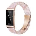 Wongeto Resin Bands Compatible for Fitbit Charge 3 / Charge 4/ Charge 3 SE Band，Replacement Wrist Accessory Rose Gold Buckle Fitness Bands Straps Bracelet Wristbands Women Men (Pink)