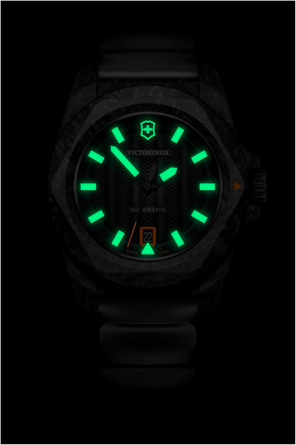 Victorinox I.N.O.X. Automatic Watch - Black Dial & Rubber Strap, 41mm | Durable & Stylish Timepiece