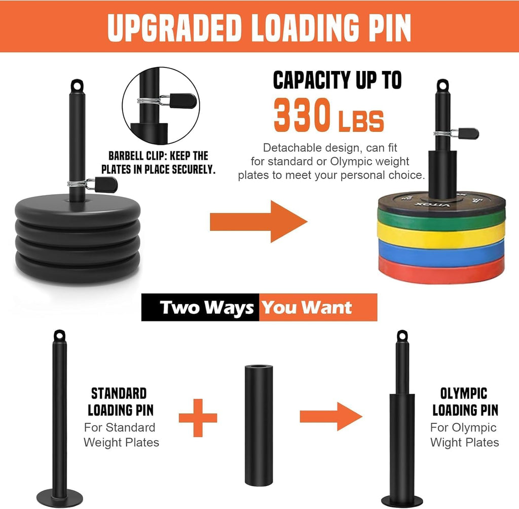 SERTT Weight Cable Pulley System - Upgraded 2-in-1 Loading Pin for Tricep, Bicep, Shoulder & Back Workouts