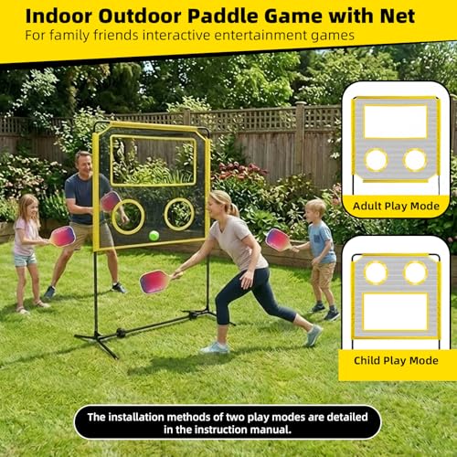 Portable Indoor & Outdoor Multi-Game Paddle Set with Net for Family Fun