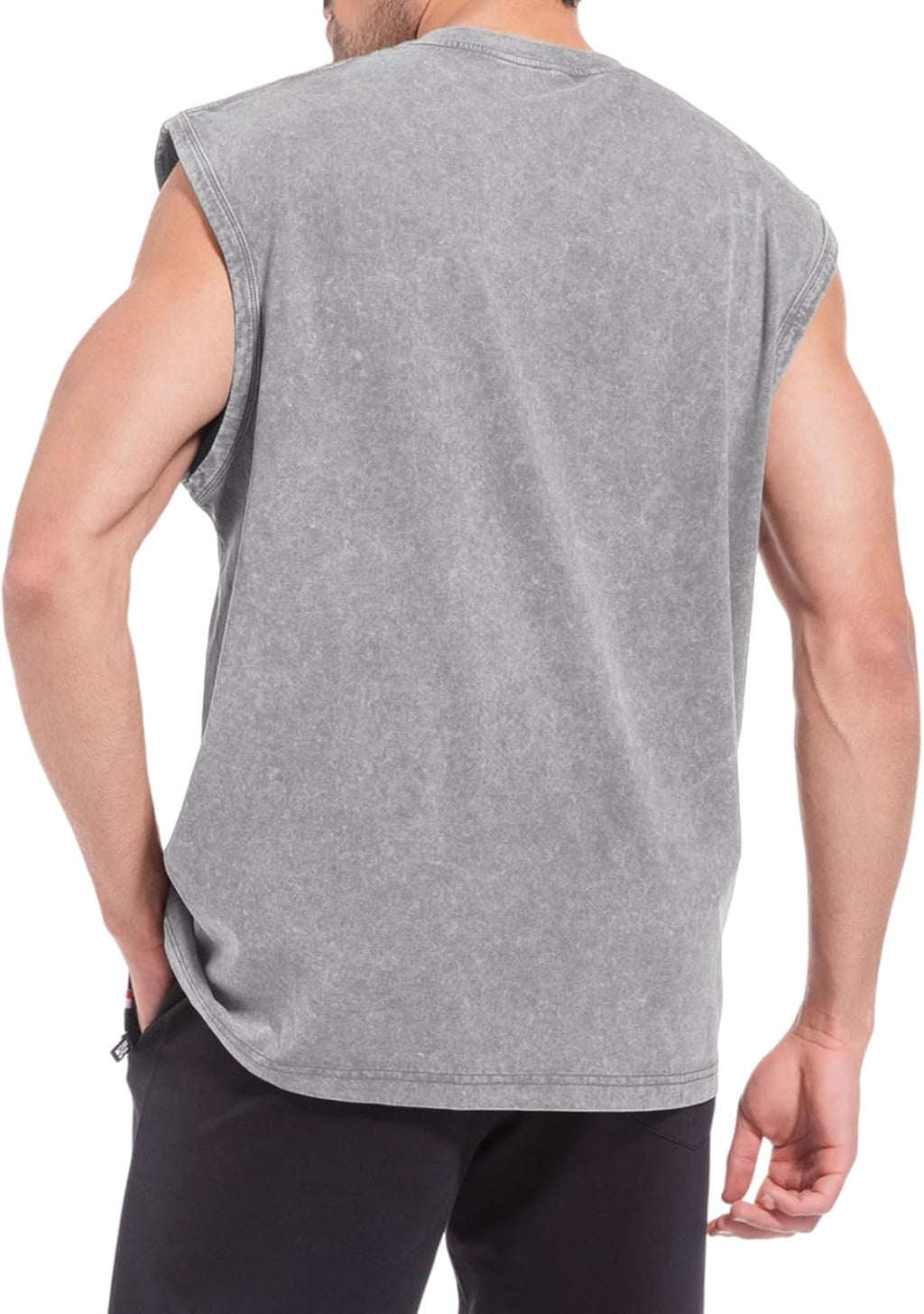 Wrenpies Sleeveless Muscle Cut Off Shirt - Acid Wash Cotton Gym Tank Top for Men | Loose Fit, Perfect for Workout & Beach