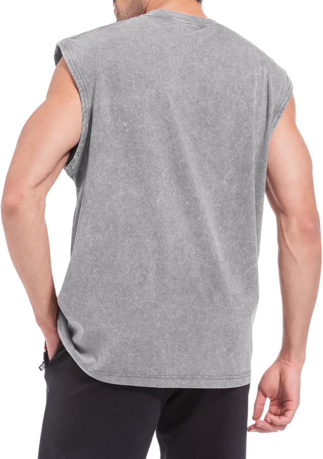 Wrenpies Sleeveless Muscle Cut Off Shirt - Acid Wash Cotton Gym Tank Top for Men | Loose Fit, Perfect for Workout & Beach