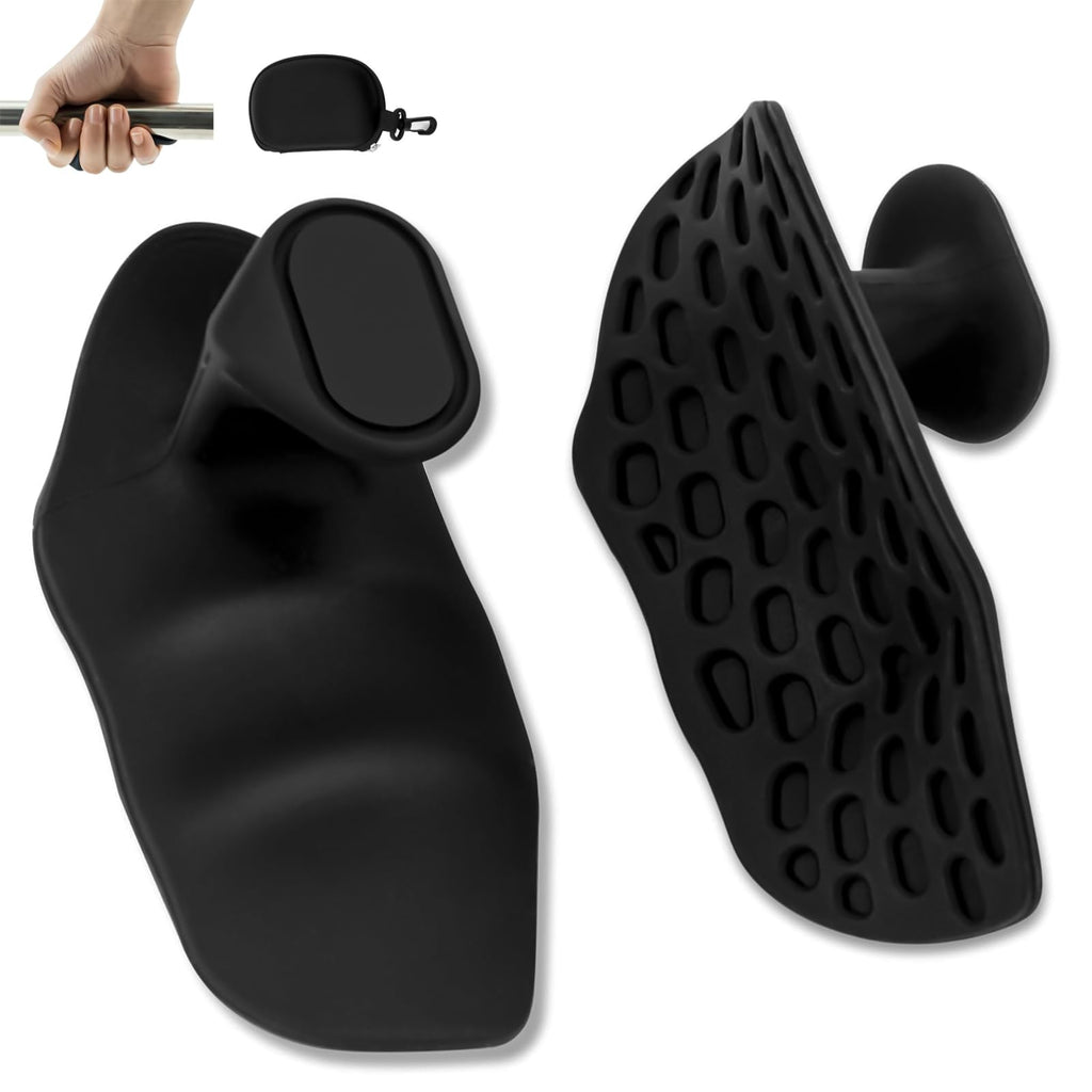 Workout Grips Rubber fitness grip fingerless gloves, unisex,anti slip and anti sweat rubber fitness grip, suitable for weightlifting, pull-up, gym training, essential for fitness (Black)