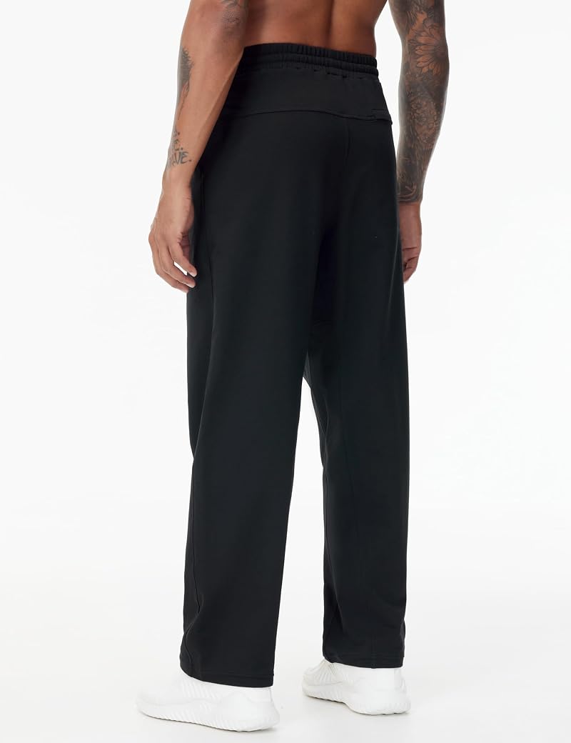 The Gym People Men's Fleece Sweatpants with Drawstring - Black, Medium, Unlined