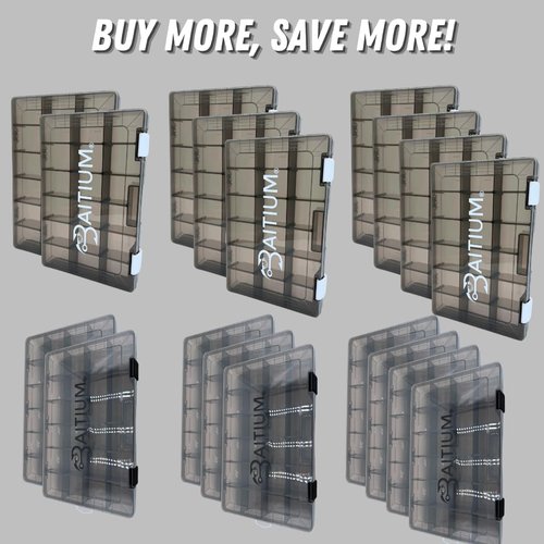 Baitium Tackle Box Organizer - Versatile Fishing Storage with Dividers | 3700 Size (2 Pack)