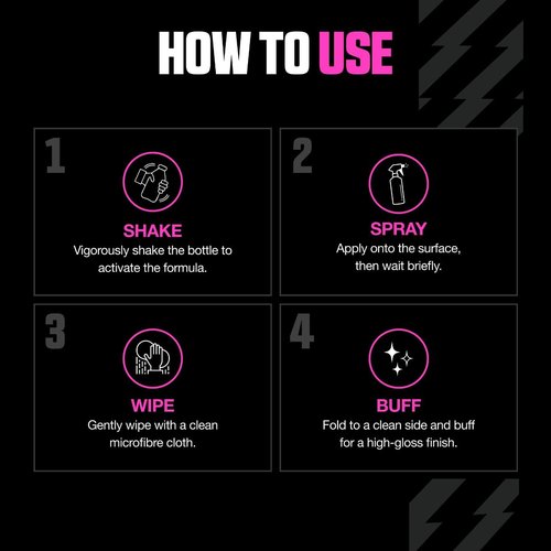 Muc-Off High Performance Waterless Bike Wash 750ml (Pack of 1) | Spray & Wipe Bike Cleaner | No Water Needed | Safe on Carbon Fibre | Cleans & Polishes with a Streak-Free Finish