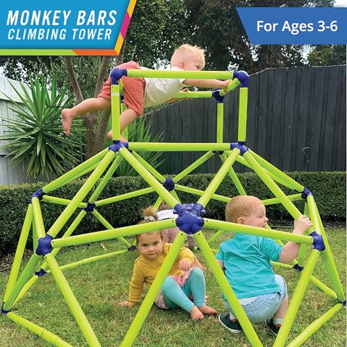 Eezy Peezy Climber with Top - Indoor Outdoor Play Set for Kids Ages 3-6, Green and Blue
